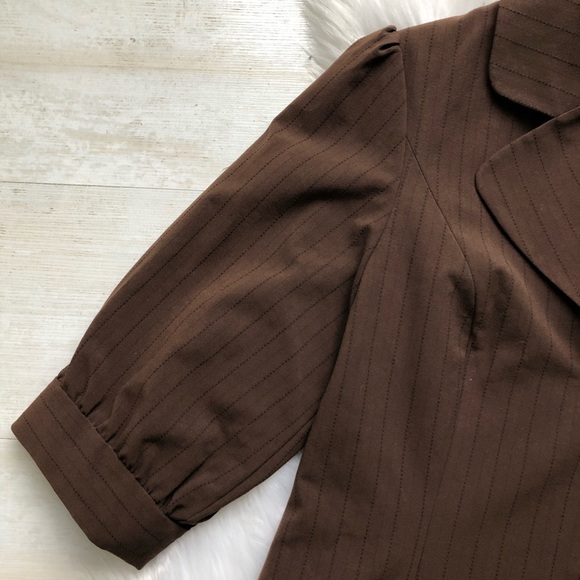 Mac & Jac Pinstripe Puff Sleeves Swing Jacket, 6 - Picture 3 of 9